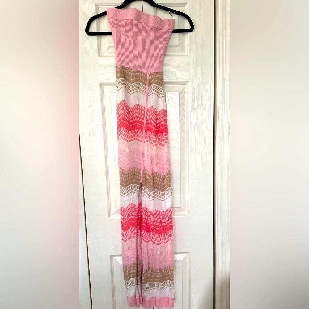 Victoria Secret- Pink strapless maxi sweater dress.